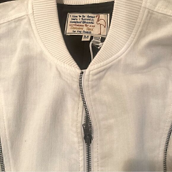 NWT Sandrine Rose x Free People Zip Bomber Jacket in Dust White Size M - Picture 8 of 11